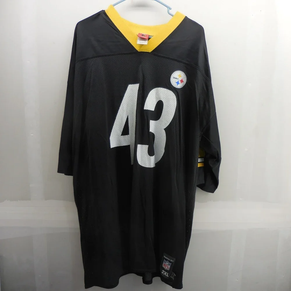 Reebok NFL‎ Pittsburgh Steelers Troy Polamalu 43 Jersey Mens 2XL Black Mesh